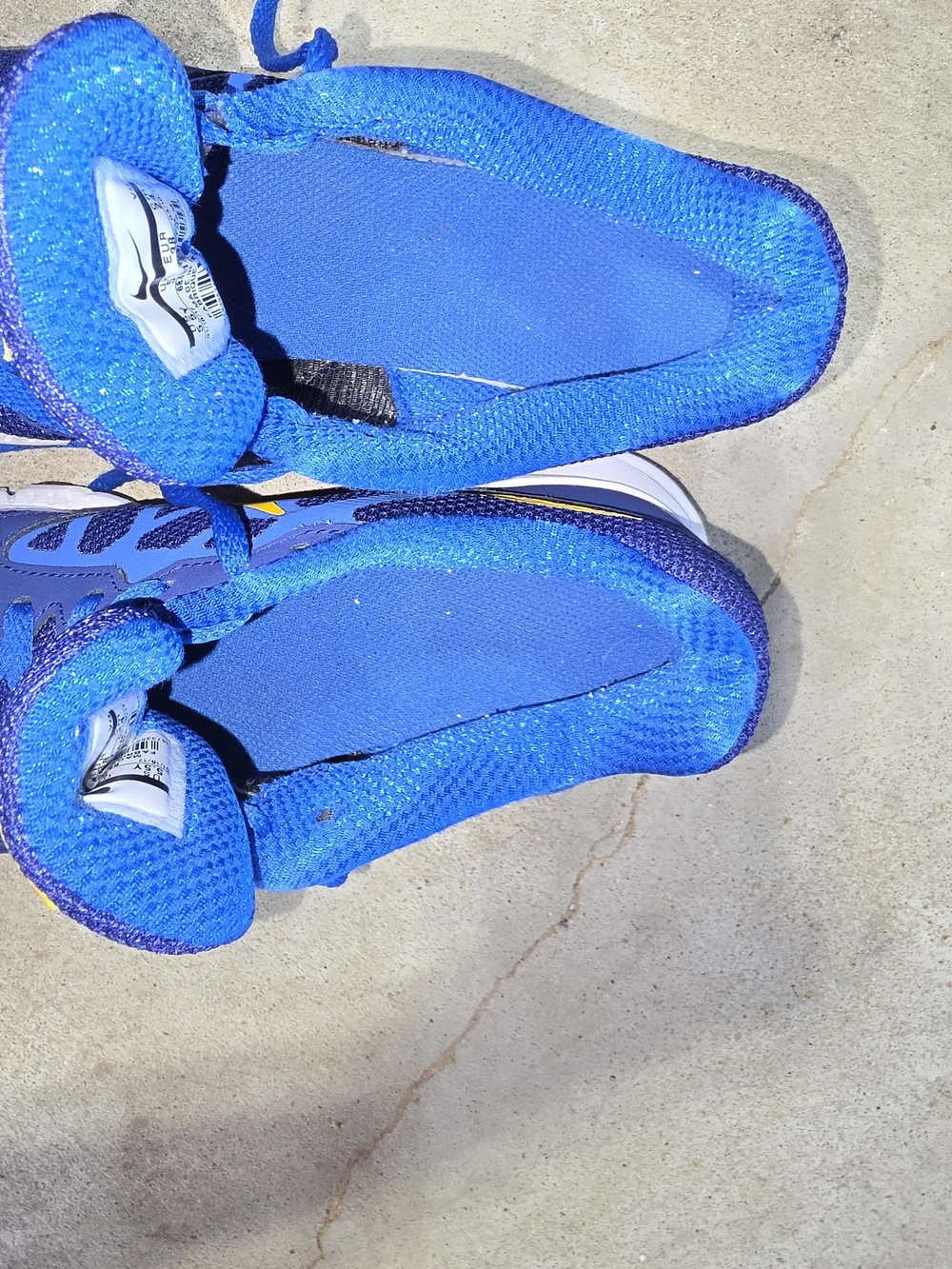 Nike Blue with Yellow Swoosh Athletic Trainers Boys Shoes